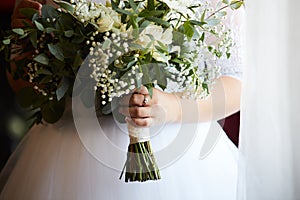 Bride holding a bouquet of flowers
