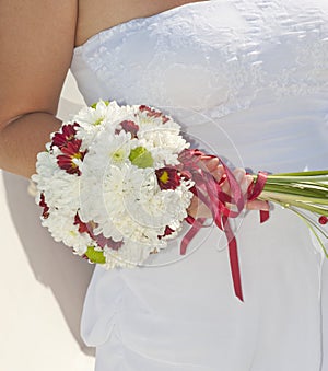 Bride holding a flower posy