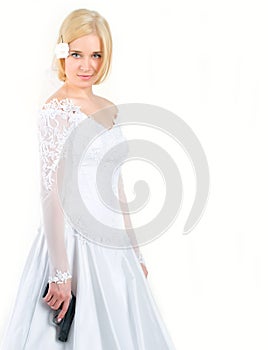 Bride holding the gun