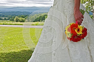 Bride holding her wedding bouquet