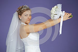 Bride holding wedding bouquet