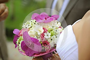 Bride Holding Wedding Bouquet