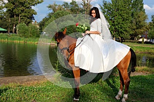Bride horseback photo