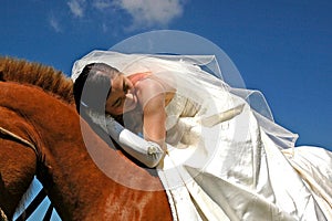 Bride on horseback