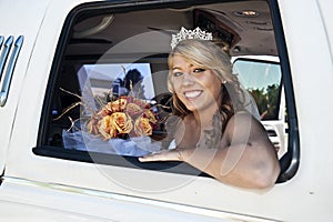 Bride in Limousine