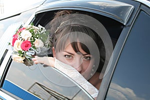 Bride in the limousine