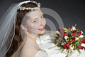Bride Looking over shoulder