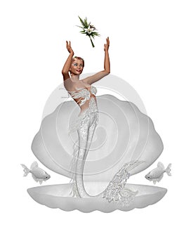 A bride mermaid