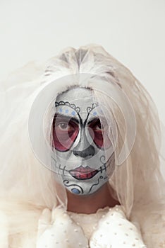 Bride with a mexican calaveras makeup