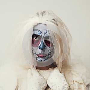 Bride with a mexican calaveras makeup
