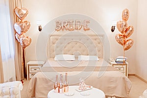 Bride Morning Fees Hotel Room Interior Gold Decor