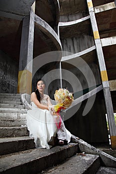 Bride on Old Rusty Stair