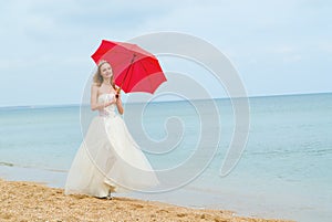 The bride with a parasol