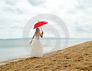 The bride with a parasol