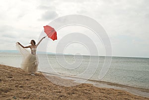 The bride with a parasol