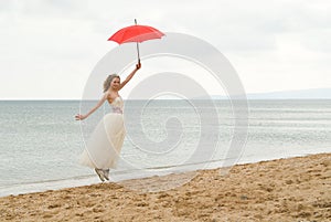 The bride with a parasol