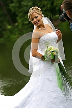 Bride and photographer