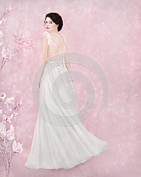 Bride portrait in romantic studio