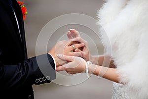 Bride Put the Wedding Ring on groom