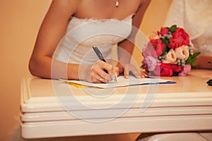 Bride in the registry office photo