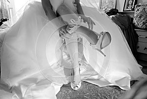 Bride's beautiful legs