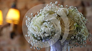 The bride`s bouquet. detail. video 4k inside.