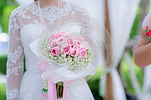Bride`s hands with flowers . bouquet in hands of the bride,