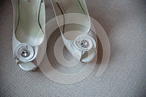 Bride`s shoes for the wedding day