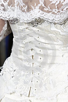 Bride's wedding dress detail