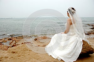 Bride on the shore