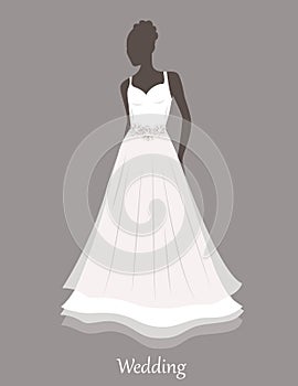 Bride sihlouette. Vector photo
