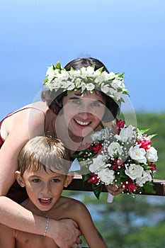 Bride and son