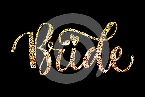 Bride Squad Party gold sparkle calligraphy text - Bride