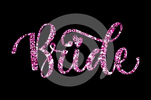 Bride Squad Party pink sparkle calligraphy text - Bride