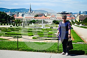Bride in Summer palace Belvedere in Vienna