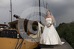 Bride with thunderclouds photo