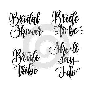 Bride to be bachelorette party vector calligraphy design