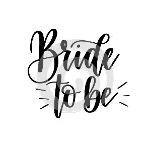 Bride to be bachelorette party vector calligraphy design