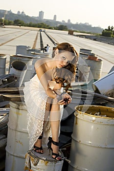 Bride on under construction road