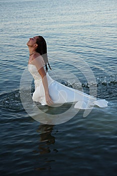 Bride in water