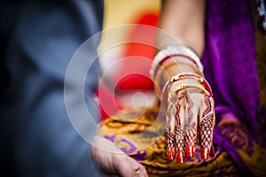 Bride wearing bangle bracelet