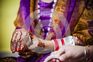 Bride wearing bangle bracelet