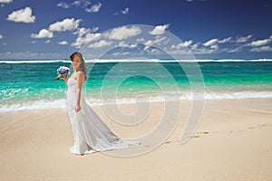 Bride with wedding bouquet