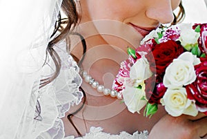 Bride with wedding bouquet