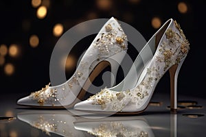 Bride wedding details. Stunning interpretation of bridal shoes