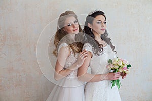 Bride and wedding flowers wedding bouquet girlfriend photo