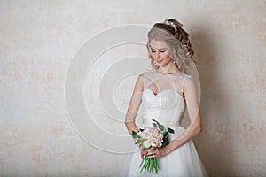 Bride wedding gown white wedding love photo