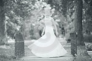 Bride at a wedding in a white dress