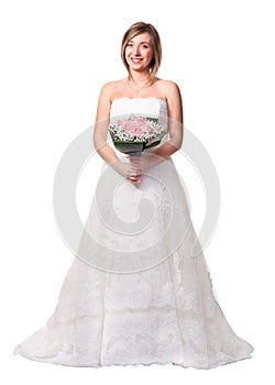 Bride on white