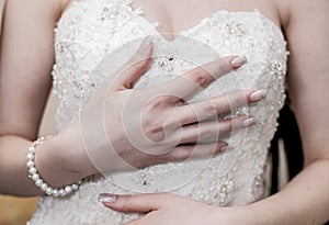 Bride in a white dress